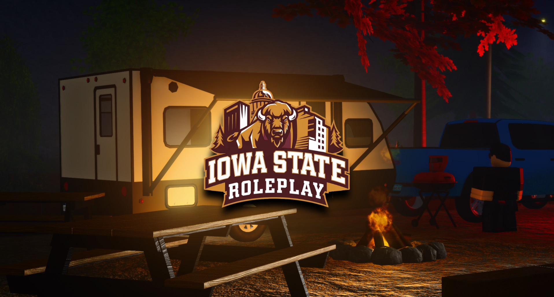 Discovery splash banner for Iowa State Roleplay Discord server