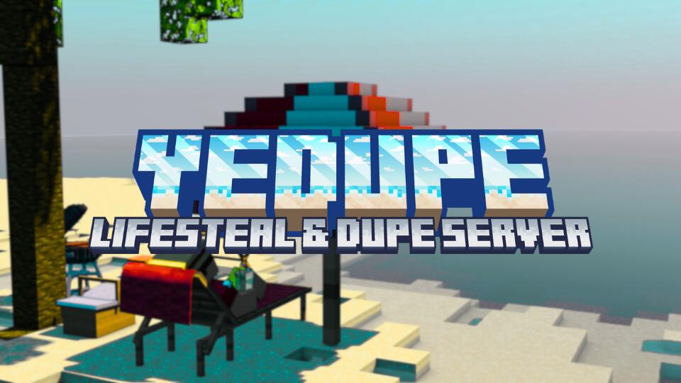 Discovery splash banner for YeDupe | Lifesteal Dupe Discord server