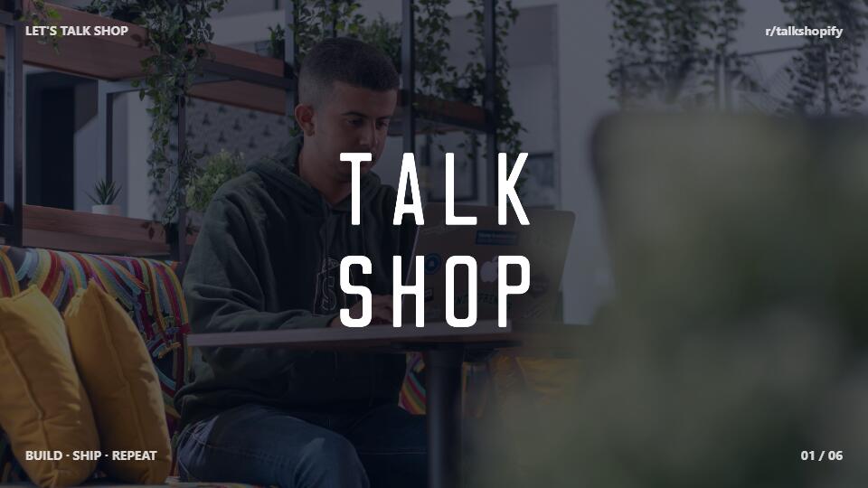 Discovery splash banner for Talk Shop Discord server
