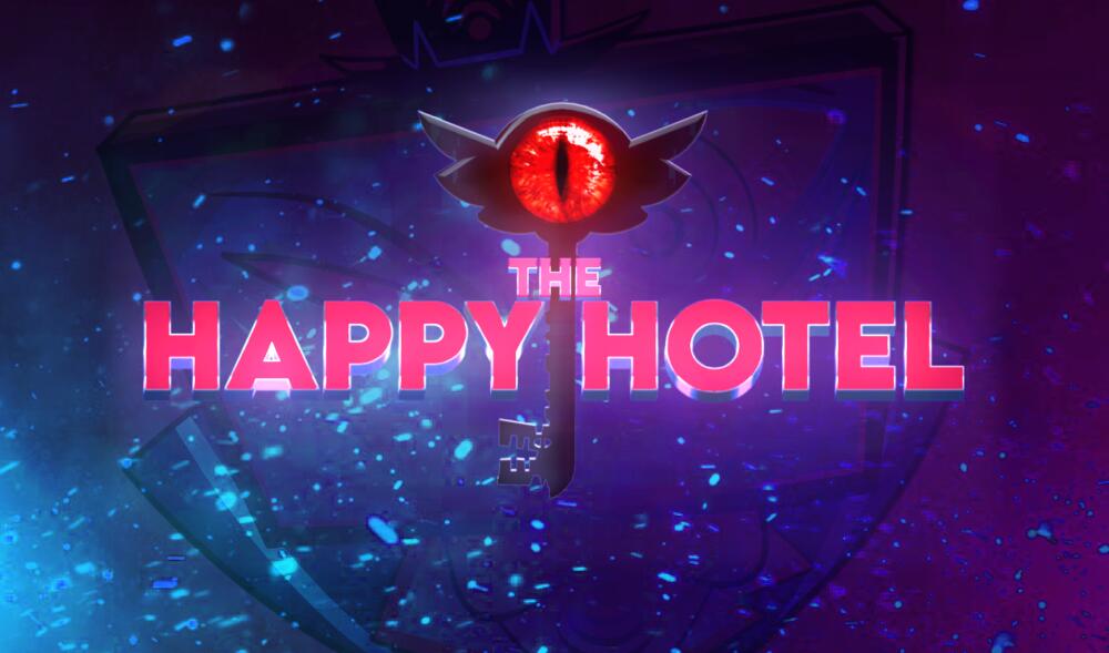 Discovery splash banner for The Happy Hotel 😈 | Hazbin Hotel | Helluva Boss Discord server