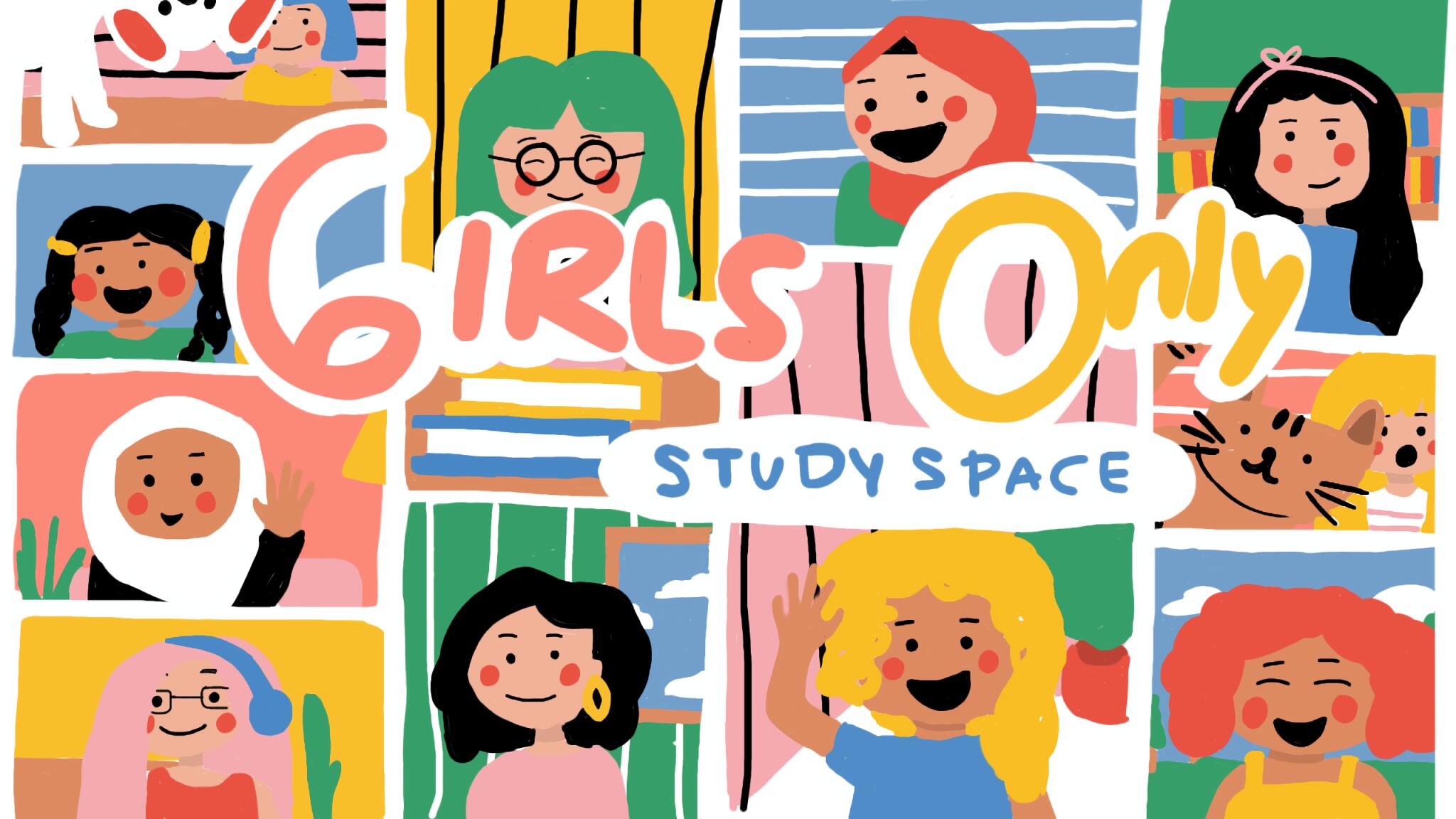 Discovery splash banner for Girls Only Study Space .ᐟ (GOSS) Discord server