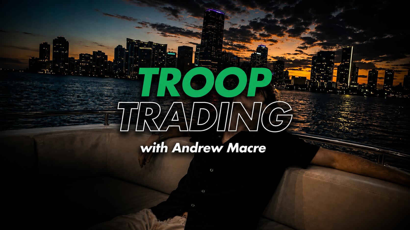 Discovery splash banner for Troop Trading | Education, Live Trading, Community Discord server