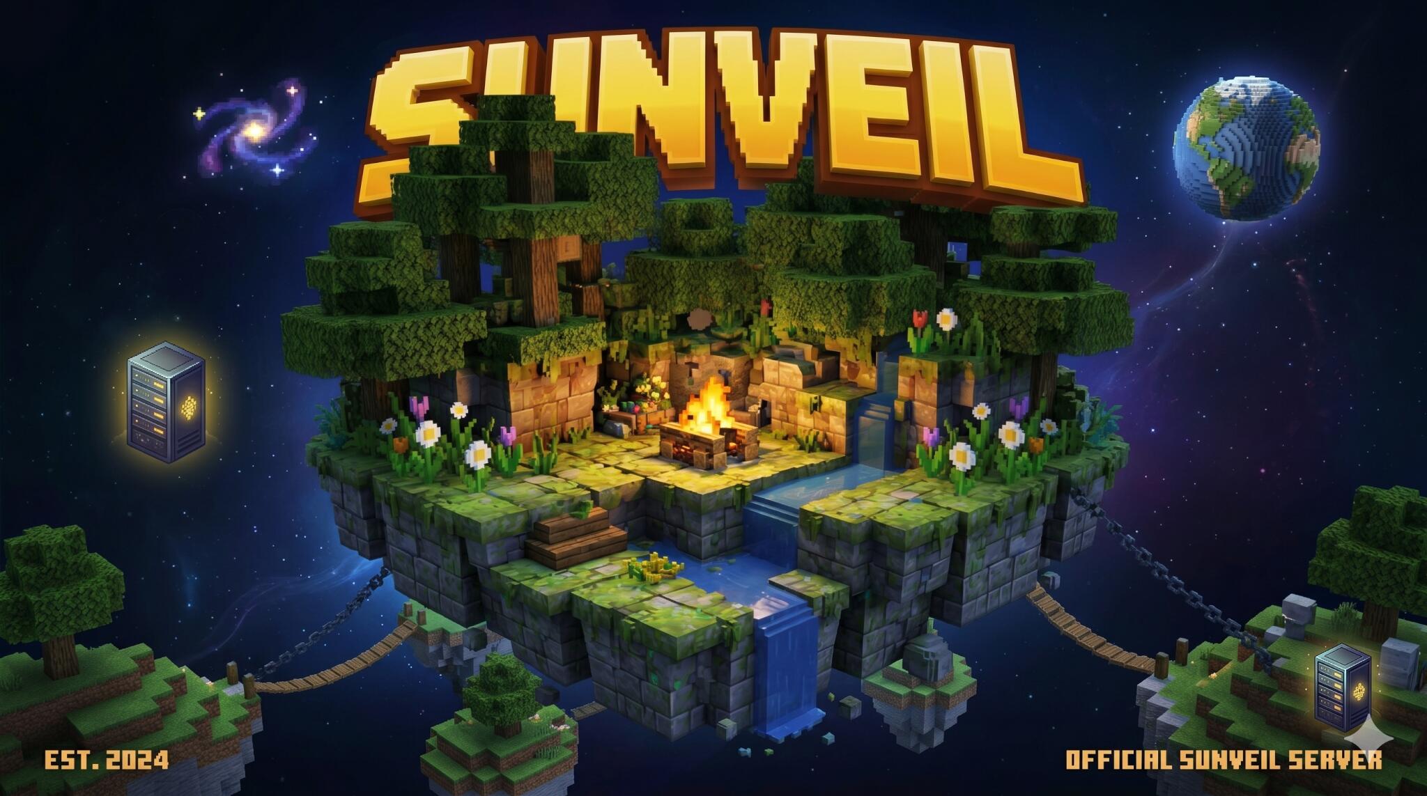 Discovery splash banner for Sunveil SMP Discord server