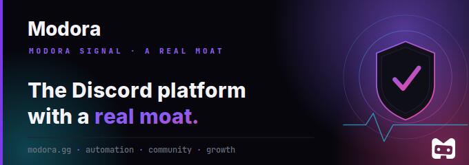 Discovery splash banner for Modora | Making Discord great again Discord server