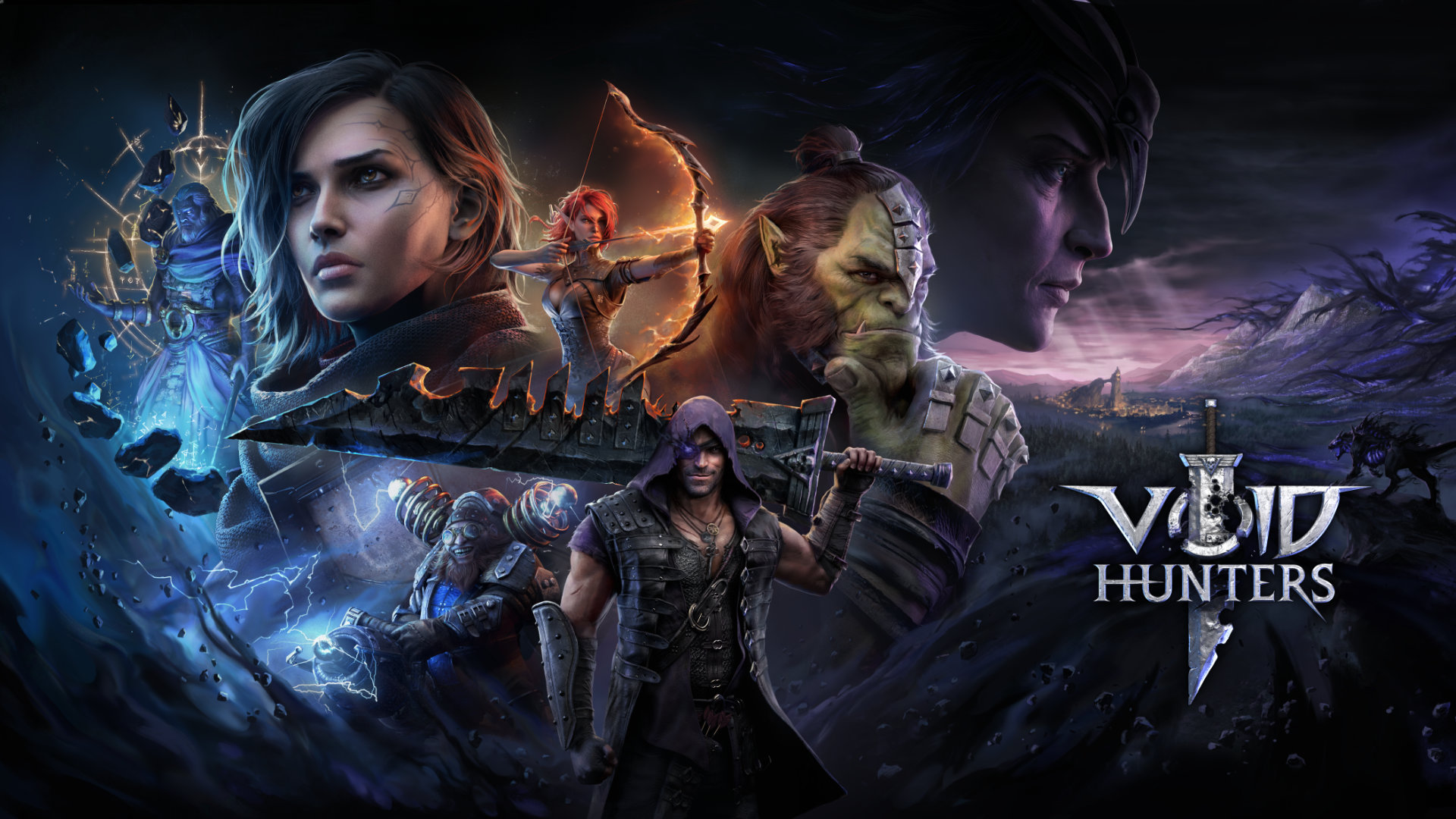 Discovery splash banner for Void Hunters Discord server