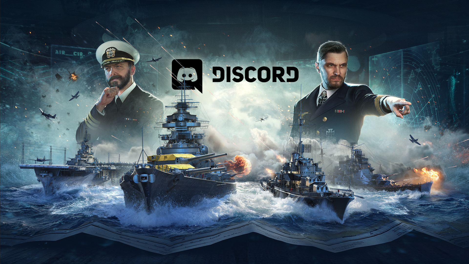 Discovery splash banner for World of Warships Discord server