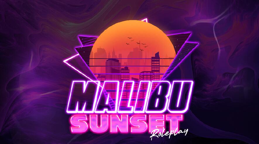 Discovery splash banner for Malibu Sunset RP Discord server