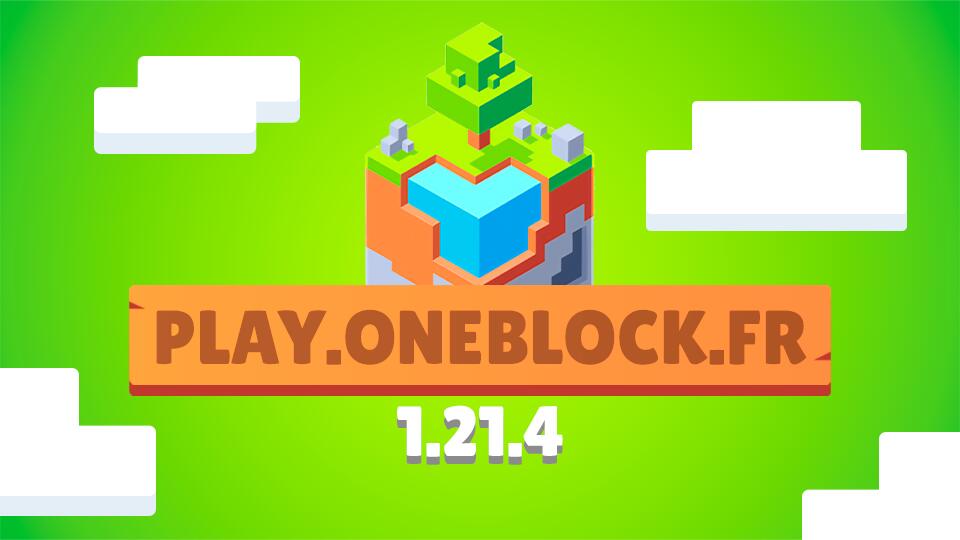Discovery splash banner for ONEBLOCK | Serveur Minecraft Discord server