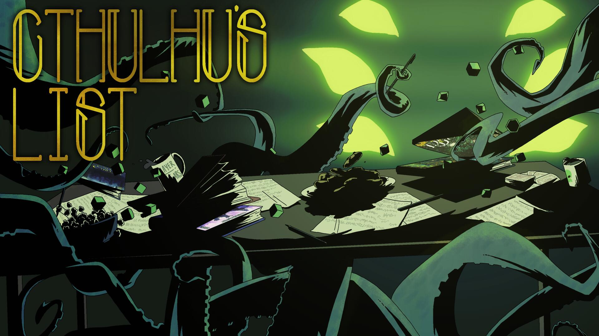 Discovery splash banner for Cthulhu's List Gaming Board Discord server