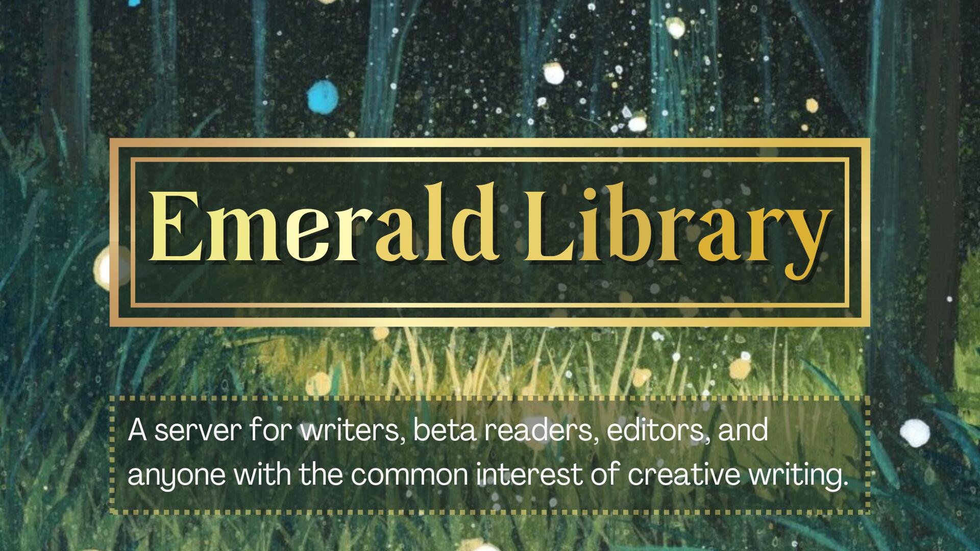Discovery splash banner for Emerald Library Discord server