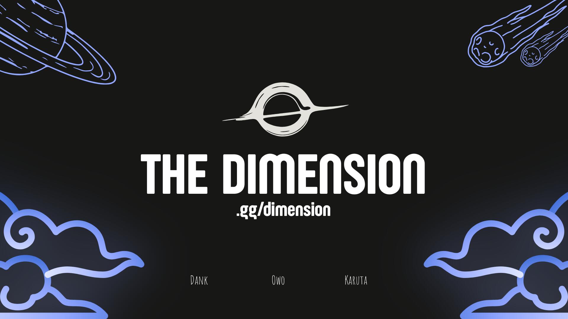 Discovery splash banner for The Dimension | .gg/dimension Discord server