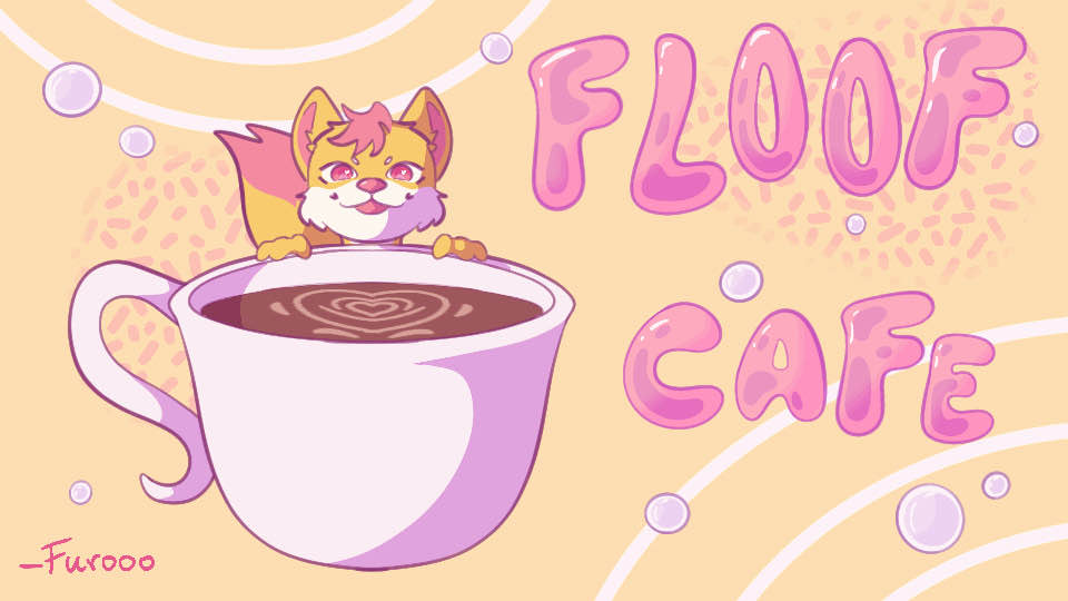 Discovery splash banner for Floof Café Discord server