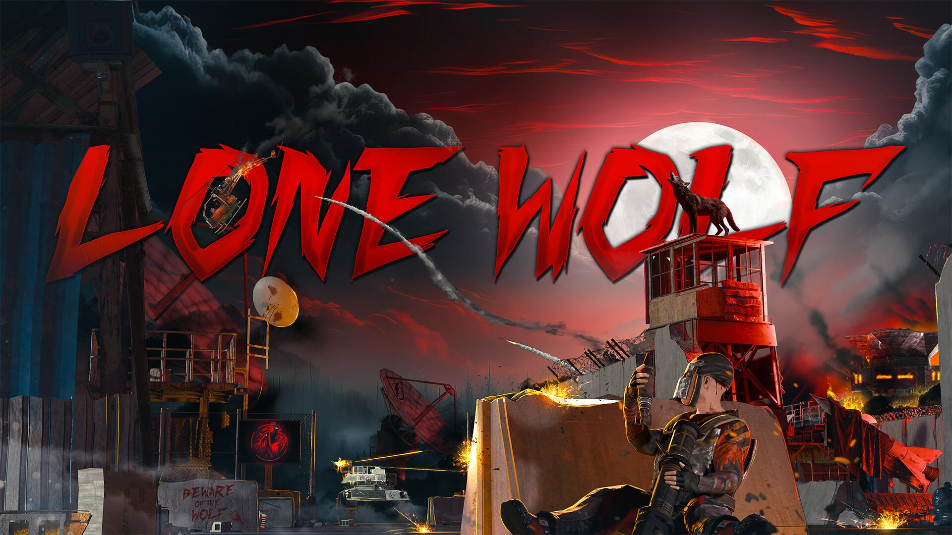 Discovery splash banner for Lone Wolf Rust (lonewolfrust.gg) Discord server