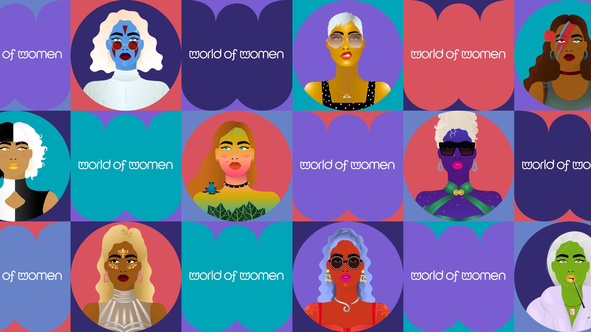 Discovery splash banner for World of Women Discord server