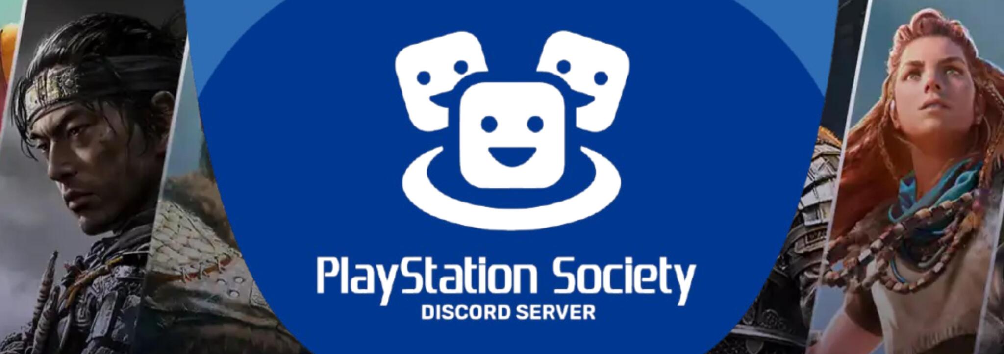 Discovery splash banner for PlayStation Society Discord server