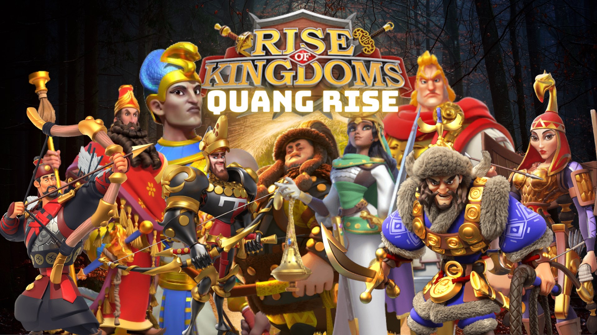 Discovery splash banner for RISE OF KINGDOMS - QUANG RISE Discord server