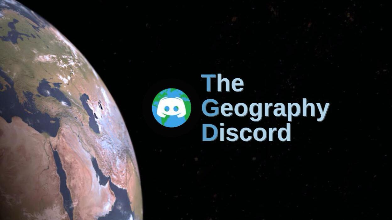 Discovery splash banner for The Geography Discord Discord server