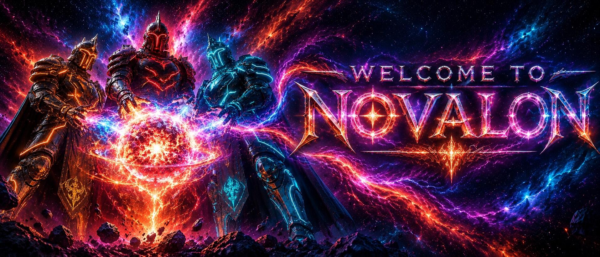 Discovery splash banner for 🦖 “NOVALON GAMING” ACTIVE AND GREAT COMMUNITY ™ Discord server